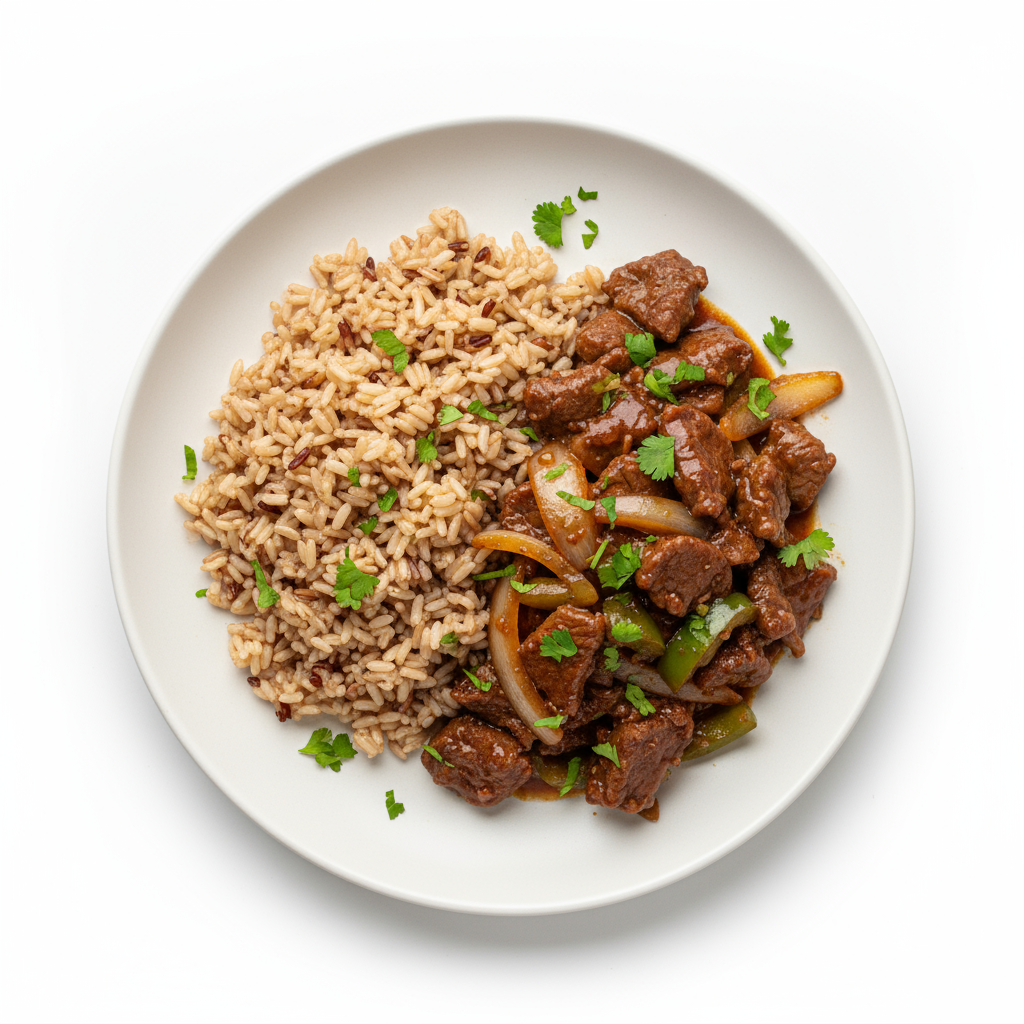 BOEUF AUX OIGNONS – RIZ THAÏ COMPLET