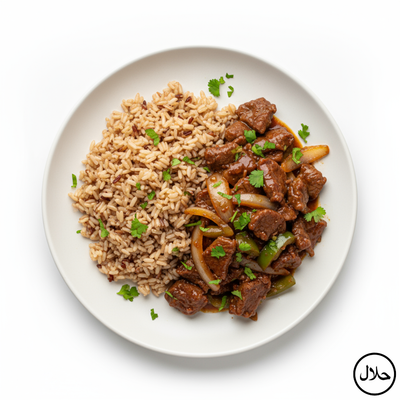 BOEUF AUX OIGNONS – RIZ THAÏ COMPLET