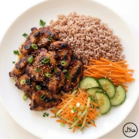 POULET BULGOGI - RIZ THAÏ COMPLET - CAROTTES CONCOMBRE