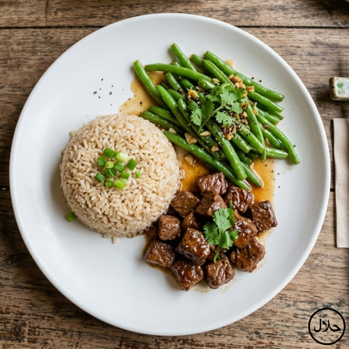 BŒUF LOK LAK - RIZ THAI COMPLET - HARICOTS VERTS