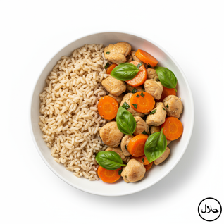 POULET THAÏ CAROTTES BASILIC - RIZ THAÏ COMPLET