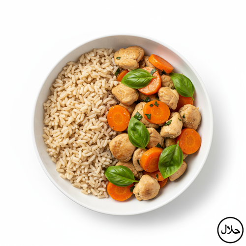 POULET THAÏ CAROTTES BASILIC - RIZ THAÏ COMPLET