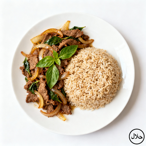 BOEUF BASILIC THAÏ – RIZ COMPLET THAÏ
