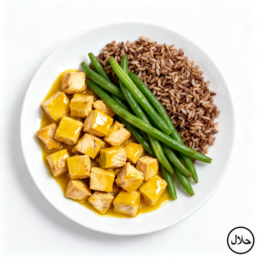 POULET CITRONNELLE – RIZ THAÏ COMPLET – HARICOTS VERTS