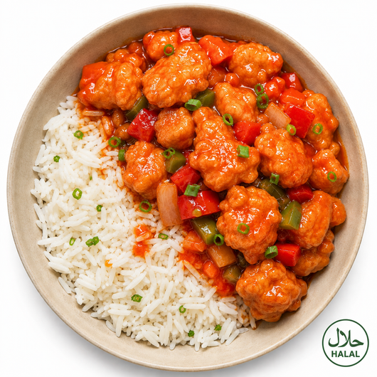 POULET AIGRE DOUX - RIZ THAÏ COMPLET - POIVRONS OIGNONS